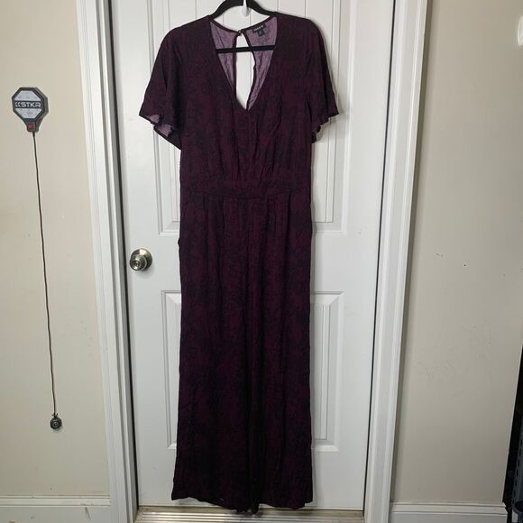 Torrid Purple animal snake Maxi Dress Flutter‎ Sleeve V-Neck Romantic Size large - Picture 1 of 7